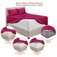 thumbnail image 2 of Clara Clark 1800 Microfiber Collection 18" - 21" Extra Deep Pocket Fitted Sheet, Twin Size, Magenta, 2 of 8