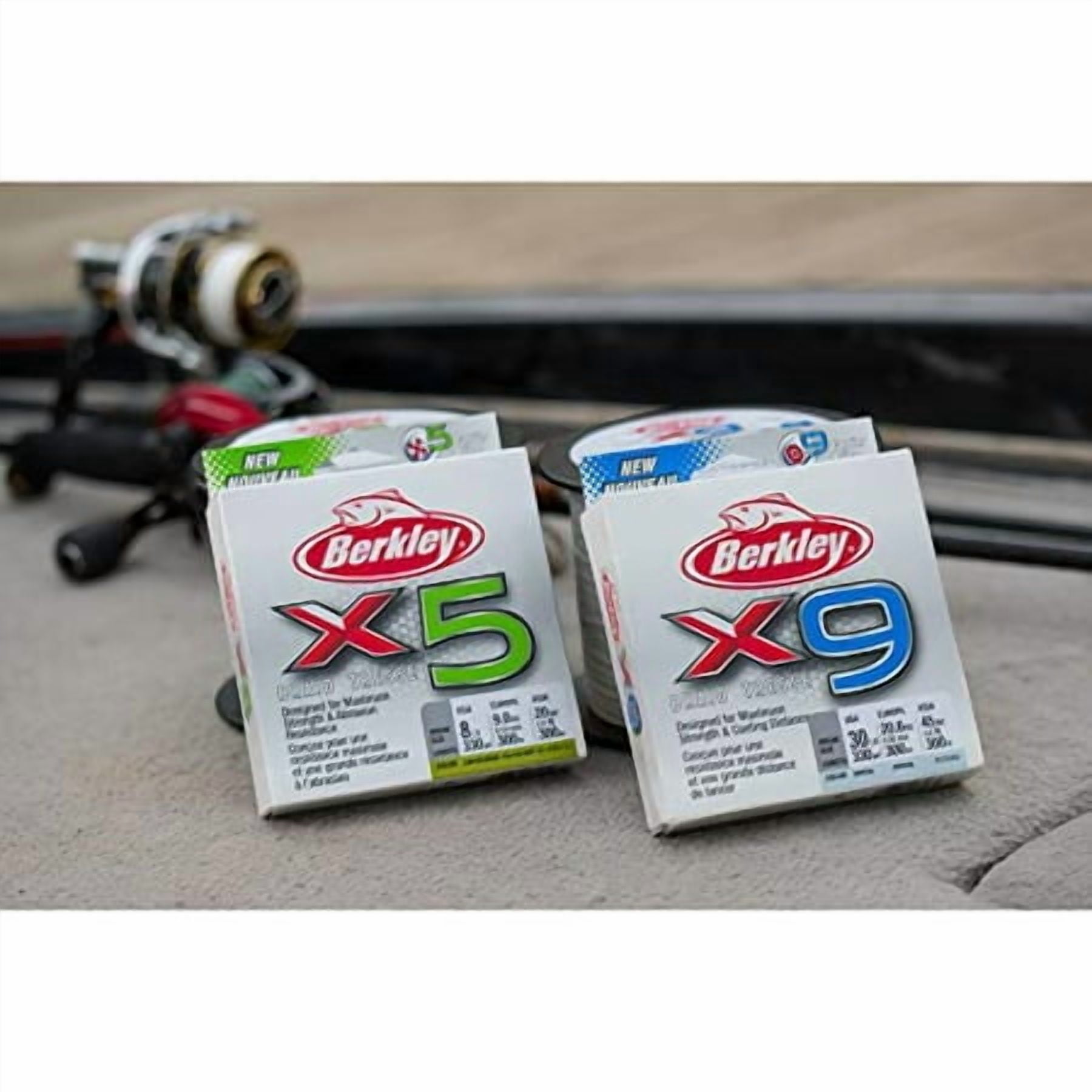 Berkley x5 Braid Fishing Line, Low-Vis Green, 50 lb Test Strength, 2188 yd