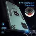 thumbnail image 6 of Designed for Samsung Galaxy A22 5G Case, Military Grade Protective Phone Case Rugged Hard PC + Soft TPU Cover with Enhanced Metal Ring Kickstand [Support Magnet Mount], Darkgreen, 6 of 7