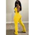 thumbnail image 4 of 2 Piece Sets for Women Casual Sweatsuits Sleeveless Tank Top Matching Flare-Leg Pants Outfit Sets Yellow S, 4 of 7