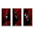 thumbnail image 2 of Designart "Stylish Scarlet Glamour from the Past I" Fashion Woman Framed Wall Art Set Of 3 - Red Glam Frame Gallery Set For Office Decor, 2 of 6