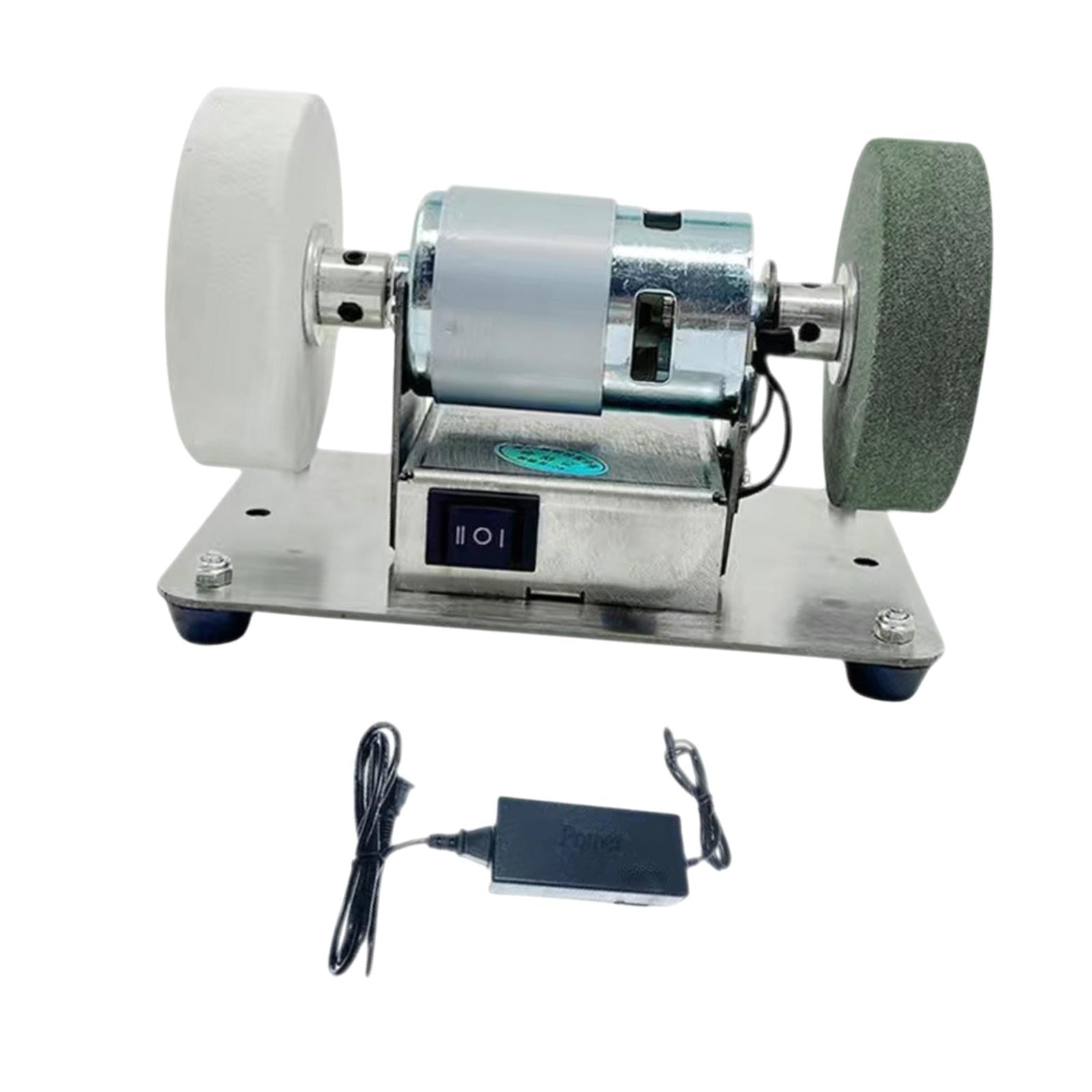 simhoa Electric Belt Sander Belt Grinder 7 Adjustable Speed Double Wheels Equipment Mini Bench Belt Grinder for Making Metal Working