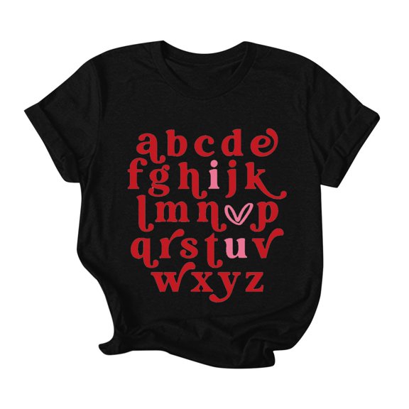 Valentine Shirts for Women Love Heart Graphic Tops Shirts Retro Candy Teacher Enough Casual Lover Blouse Ladies Clothing