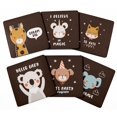 thumbnail image 1 of Inkdotpot Ensemble de 6 sous-Verres Faciles à Nettoyer 4 Pouces Carrés Réutilisables Animaux, 1 of 8