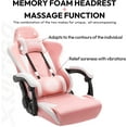 thumbnail image 5 of Dowinx Gaming Chair Ergonomic Racing Style Recliner with Massage Lumbar Support, Office Armchair for Computer PU Leather E-Sports Gamer Chairs with Footrest, Pink&White, 5 of 14