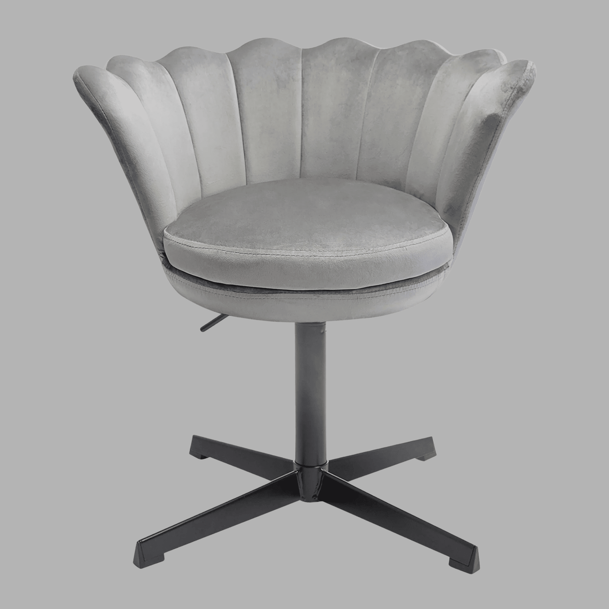 Impressions Vanity Melissa Swivel Modern Makeup Chair, 360 Degree Swivel Desk Chairs (Gray Velvet)