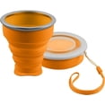 thumbnail image 1 of vaso de silicona plegable azul, práctico vaso de viaje para acampar - 210 ml, 1 of 5