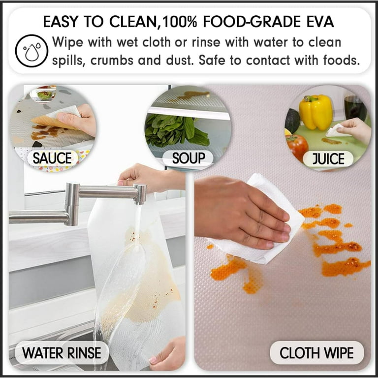 Muised 4Pcs Refrigerator Liners Mats Washable Fridge Mats  Liners,Refrigerator Mats Liner Non Slip Waterproof Oilproof Cuttable,for  Drawer, Placemat