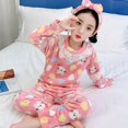 thumbnail image 1 of Ropa de casa de lana Coral para otoño e invierno, pijama de franela cálida de manga larga, conjunto de ropa de dormir con estampado bonito para niña, regalo de Navidad, 1 of 4