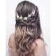 thumbnail image 1 of Diadema dorada con flores blancas y alambre de cobre plateado, 1 of 7