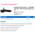 thumbnail image 2 of Camshaft Position Sensor - Compatible with 2003 - 2005 Chevy Impala 3.4L V6 2004, 2 of 2