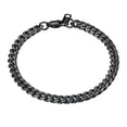 thumbnail image 1 of PROSTEEL Eslabón Cubano Negro 6MM de Ancho Cadena Pulseras Punk para Hombre Mujer Joyería Regalo, 19Longitud, 1 of 9