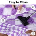 thumbnail image 7 of ZENELESS 8x10 Fluffy Rug for Living Room,White and Purple Checkered Shaggy Soft Anti-Skid High Pile Carpet for Boys Girls Teen Room Dorm Home Decor, 7 of 7