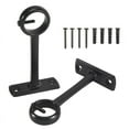thumbnail image 3 of Ceiling Mounted Curtain Rod Brackets, Heavy Duty Ceiling Bracket for 1 Inch Curtain Rod Holder(Set of 2, Black), 3 of 6