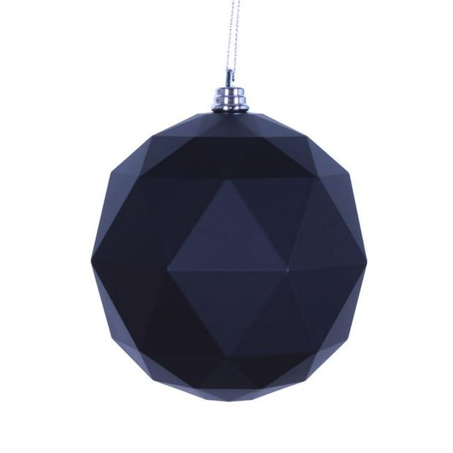 6 in. Black Matte Geometric Christmas Ornament Ball - 4 per Bag