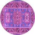thumbnail image 1 of Ahgly Company Indoor Round Geometric Purple Traditional Area Rugs, 7' Round, 1 of 4
