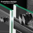 thumbnail image 6 of Garvee 56-60" W x 75" H Sliding Shower Door, Frameless Glass Shower Door with 5/16" (8mm) Clear Tempered Glass, Explosion-Proof Film, Pull Handle, Stainless Steel Hardware, Matte Black, 6 of 7
