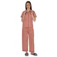 thumbnail image 5 of Inkmeso Women Cotton Nightwear Pajamas Set Classic Short Sleeve 2 Pc Shirt & Pajama Loungewear, 5 of 7