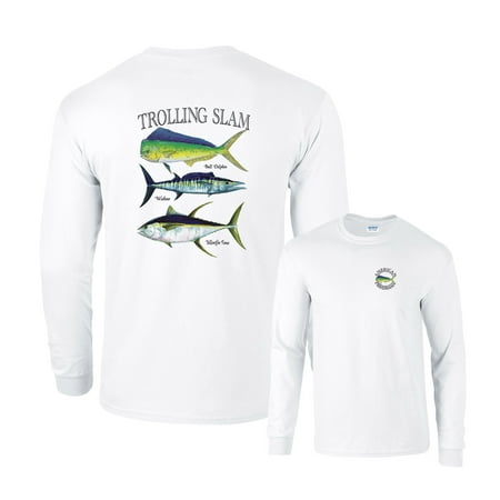 Wahoo Shorts - Trolling Slam Bull Dolphin Wahoo Yellowfin Fishing Long Sleeve T-Shirt