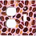 thumbnail image 2 of Metal Light Switch Wall Plate Outlet Cover (Coffee Mocha Espresso Bean Chocolate Caramel Heart Drip Love Pink - Single Duplex Single Toggle), 2 of 2