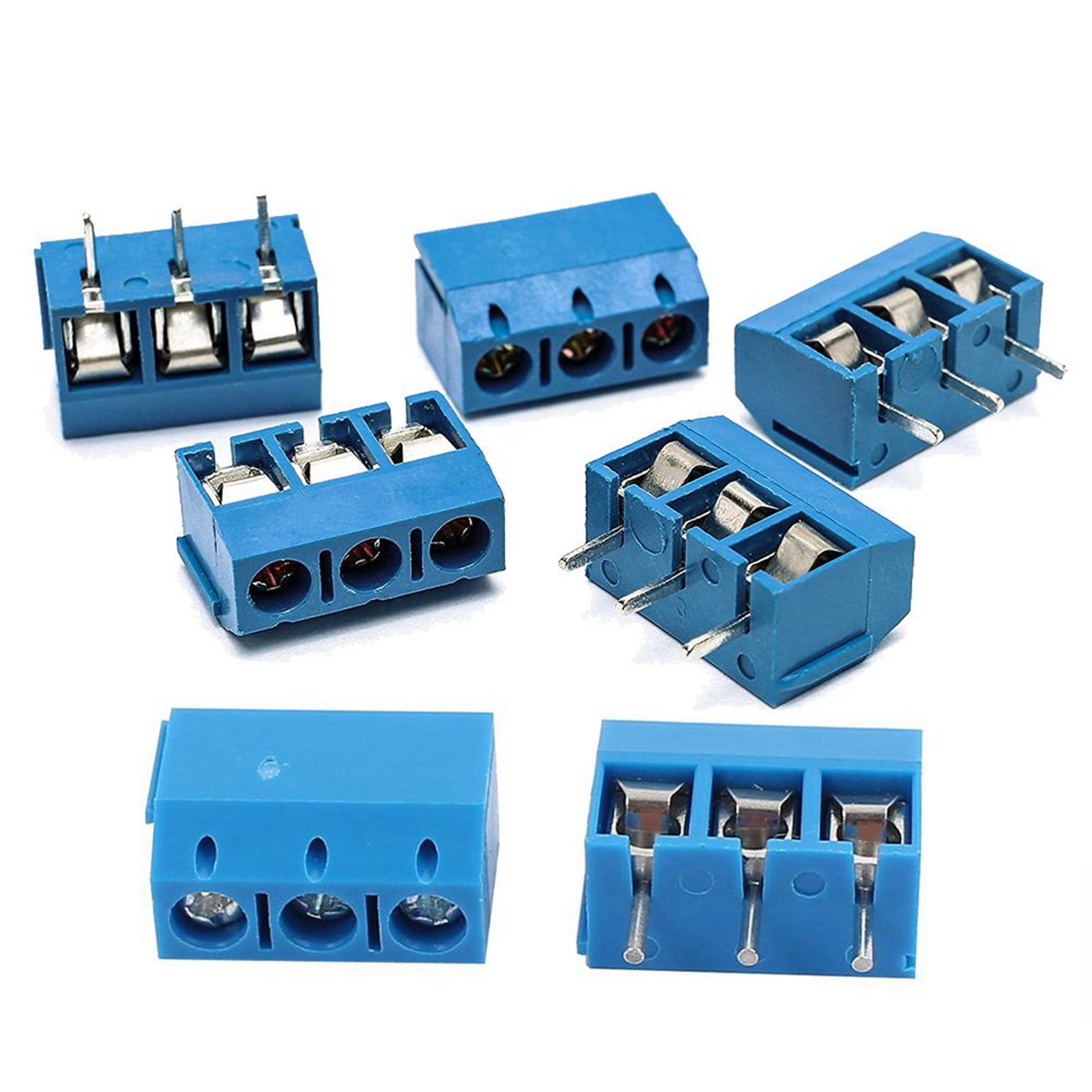 200PCS Blue ABS KF301-3P 5.08mm 3 Pin Connect Terminal Screw Terminal Connector