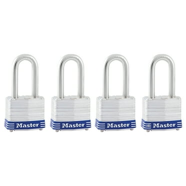 Master Lock 1-9/16" W Steel Pin Tumbler Padlock 4 pk Keyed Alike