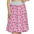 thumbnail image 1 of Women's Pink Polka Dots Makeup Tools Ribbon A-line Printed Skirt Casual Wear, 3XL, Pink Vermilion, by Ambesonne, 1 of 1