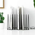 thumbnail image 4 of 9 Slot Rose Gold Magazine Holder,Desktop File Sorter Organizer Triangle Bookshelf Decor Home Office, 4 of 5