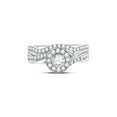 thumbnail image 2 of Diamond Princess 14kt White Gold Round Diamond Bridal Wedding Ring Band Set 1 Cttw, 2 of 4