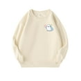 thumbnail image 2 of Spazoro Toddler to Big Girls Sweatshirts, Long Sleeve Crew Neck Cute Print Soft & Warm Casual Pullover Tops for Girls Beige Size L, 2 of 6