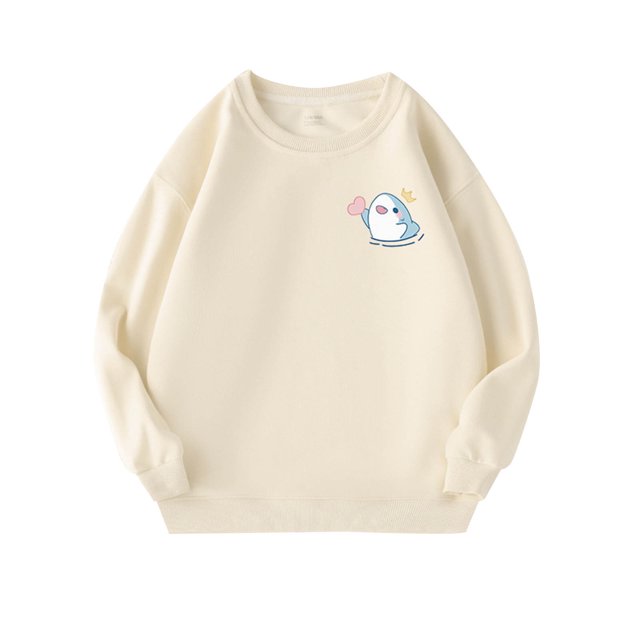 Chandail en Molleton Graphique Mignon pour Fille, Col Rond, Manches Longues