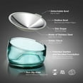 thumbnail image 2 of Felli Oblik Shallow Dishwasher Safe Stainless Steel Elevated Bowl for Cats & Dogs, Green Design Pattern, 2 of 7