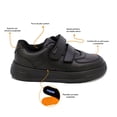 thumbnail image 2 of Tenis escolar Audaz para niño en piel negro Raptor con doble tira de contacto, 2 of 7