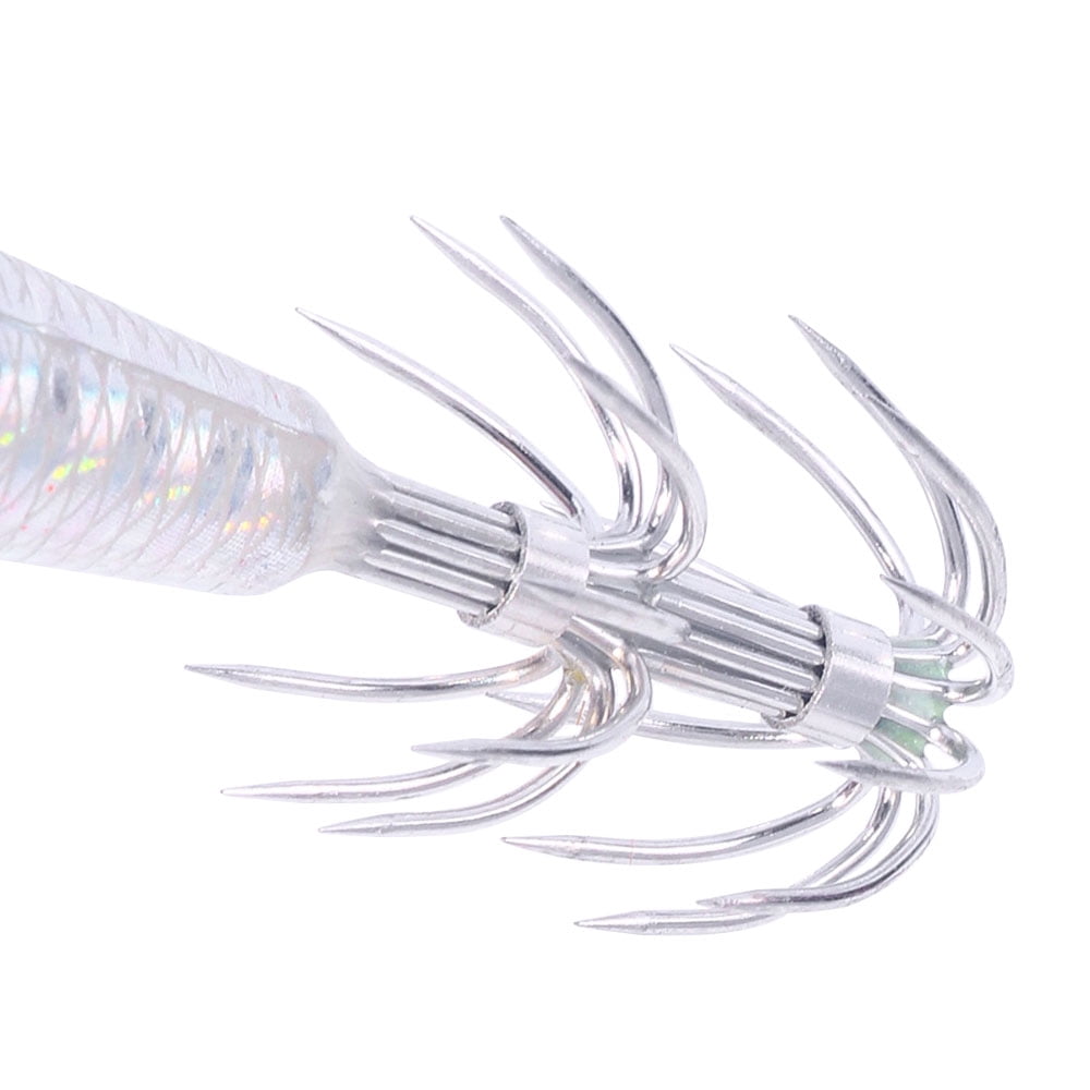 HENGJIA Squid Jig Shrimp Prawn Lures Luminous for Cuttlefish Octopus Fishing Lures 10PCS