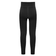 thumbnail image 2 of Yartina Kids Girls Stretch Solid Color High Waist Gym Yoga Leggings Sports Tights Athletic Pants with Black 140, 2 of 5