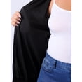 thumbnail image 5 of DARING DIVA Plus Size Sequin Sparkle Long Sleeve Front Zip Bomber Jacket 2X Silver, 5 of 6