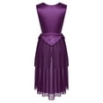 thumbnail image 4 of Yartina Tunique de Danse Sans Manches pour Femmes, Performance de Danse Lyrique, Violet Foncé S, 4 of 7