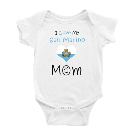 

I Love My San Marino Mom Baby Bodysuits Newborn Clothes (White 6-12 Months)