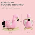 thumbnail image 5 of Happy Trails Rocking Horse - Plush Flamingo Animal Rocker for Ages 3 and Up, 5 of 8