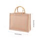 thumbnail image 5 of Bolso De Tela De Saco Bolso De Almacenamiento De Estilo Simple Bolso De Tela De Saco Beige Natural Bolso De Tela De Saco Recubierto Con Película Impermeable Con Artesanía Mango De Bambú Elegante Bolso Yuarrent HA028375-02, 5 of 5