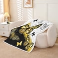 thumbnail image 2 of Manfei Gold Black Butterfly Throw Blanket for Couch 30x40, Aesthetic Marble Plush Blanket, Wild Animal Fleece Throw, Microfiber Room Decor, 2 of 8