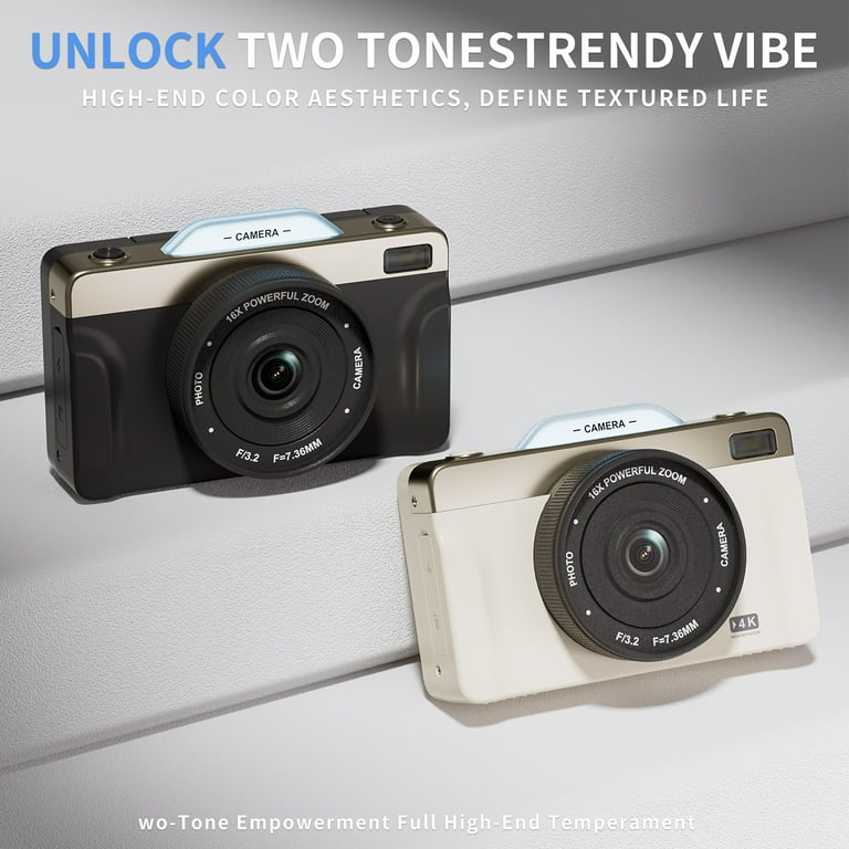 4K Digital Camera with 16X Zoom Anti Shake, 3