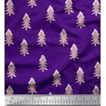 thumbnail image 1 of Soimoi Purple Rayon Crepe Fabric Christmas Tree Fabric Prints By Yard 46 Inch Wide, 1 of 3