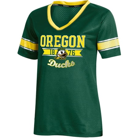 Women's Russell Athletic Green Oregon Ducks Fashion Jersey V-Neck