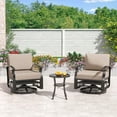 thumbnail image 7 of Gotland 8 Piece Aluminum Patio Outdoor Conversation Sets with Chairs and Table, Sand, 7 of 7