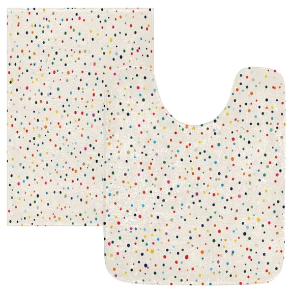 IAUYY 24x16 Inch Bath Mat Thick Soft Plush Shower Mat TPR Backing Material Non Slip Bath Mats for Bathroom for Tub Shower Hotel The Colorful Small Dots