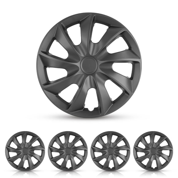4Pcs 17 inch Universal Wheel Rim Cover Hubcaps,Snap on Car Truck SUV,Black Matte