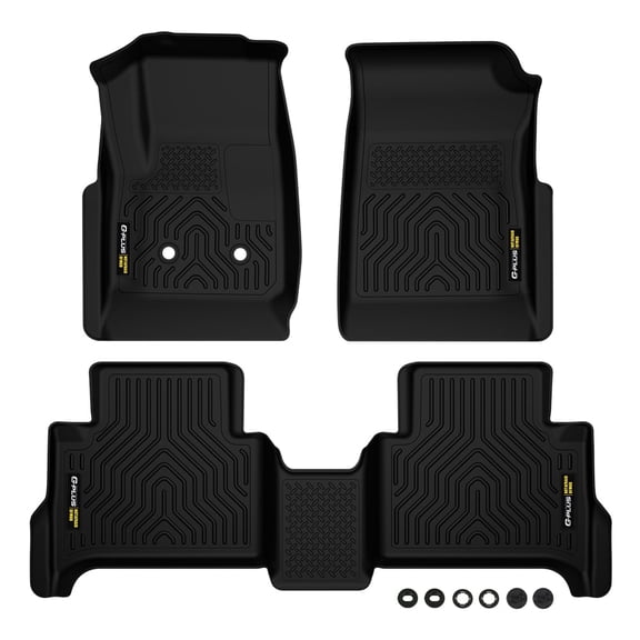 TPE Floor Mats Fit for 2015-2022 Chevy Colorado GMC Canyon Crew Cab,All Weather Protection,Non-Slip Floor Cargo Liners Full Coverage Black