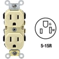 thumbnail image 3 of Enchufe eléctrico Leviton S01-0BR15-OIS, receptáculo dúplex marfil, 3 of 4