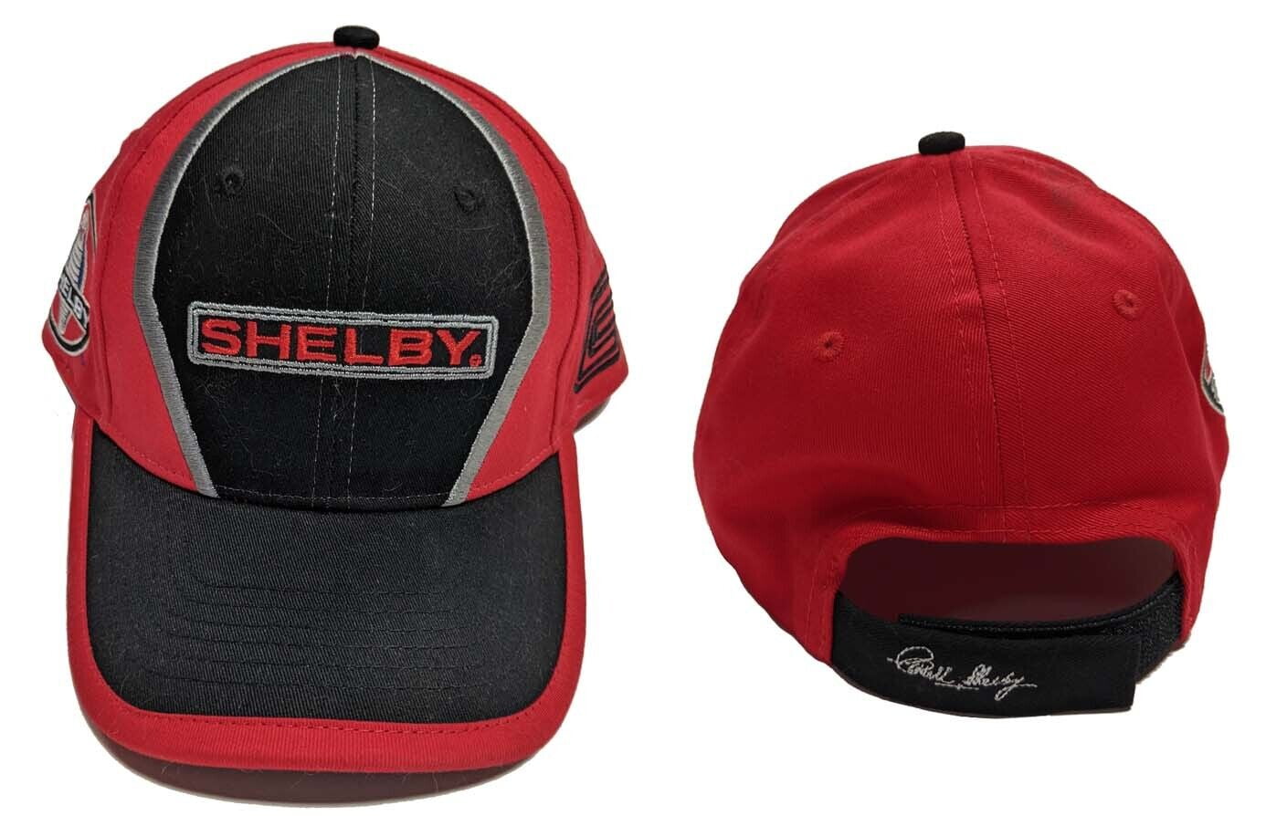 Ford Mustang Shelby Embroidered Signature Logo Cap Hat Red Official